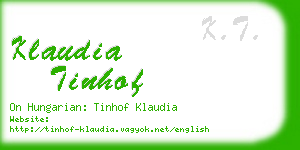 klaudia tinhof business card